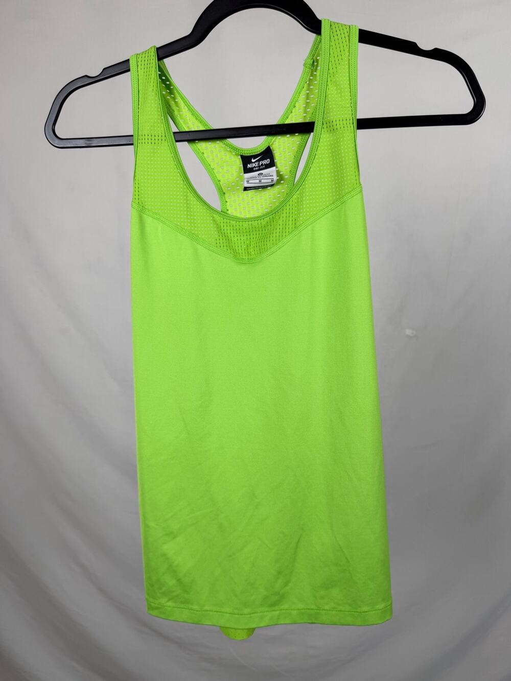 Nike Pro Lime Green Neon Dri-Fit Activewear Racerback Tank Top Size M